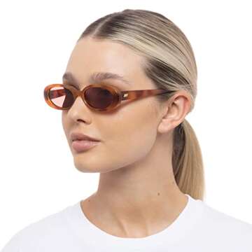 Le Specs Outta Love Sunglasses - Vintage Tort, Oval, Unisex, Contemporary 90s Style