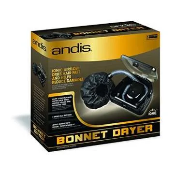 Andis 80610 500-Watt Ionic Professional Bonnet Hair Dryer, Black