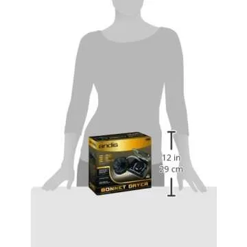 Andis 80610 500-Watt Ionic Professional Bonnet Hair Dryer, Black