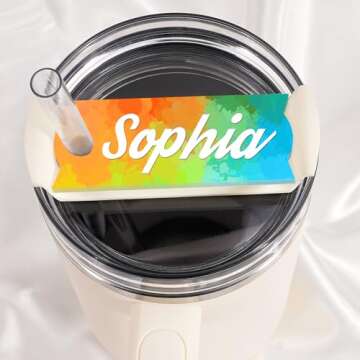 ToBeAce 24 Pcs Sublimation Name Plate Blanks Acrylic, 3.2"x1.3" for Stanley 40 oz Tumbler H2.0, Subl...
