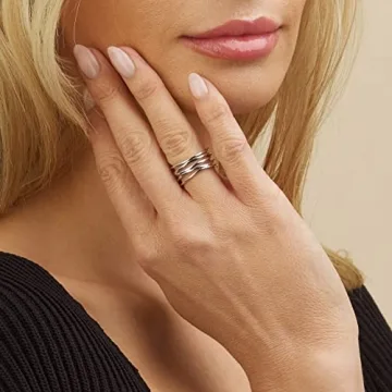 Barzel 18K White Gold Plated Ring for Women