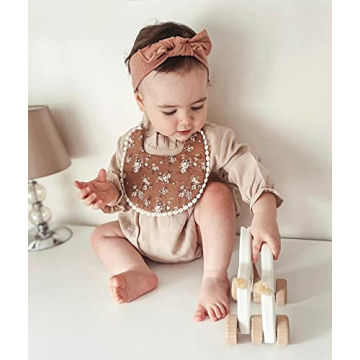 Cherssy Baby Girl Bibs Reversible Cotton 3 Pack