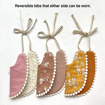 Cherssy Baby Girl Bibs Reversible Cotton 3 Pack