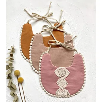 Cherssy Baby Girl Bibs Reversible Cotton 3 Pack