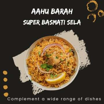 Aahu Barah Basmati Sela Rice - Extra-Long Grain for Superior Culinary Delights 10lb Pack