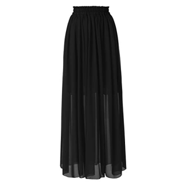 Topdress Women's Chiffon Skirt - Elegant Summer Beach A-line Ruffle Design