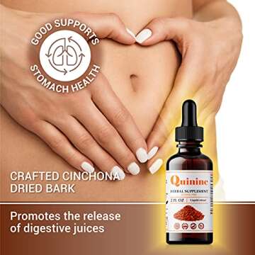 FabLab Quinine Tincture Extract Quinine Dried Bark Herbal Supplement Quinine Immune System Support Cinchona Bark Liquid Drops Alcohol and Gluten Free 2 Fl Oz