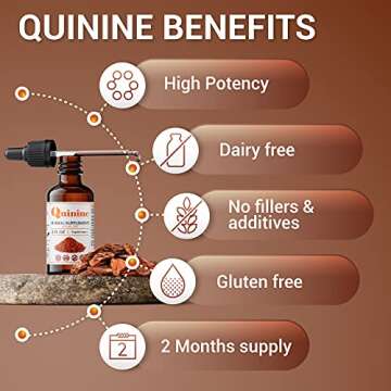 FabLab Quinine Tincture Extract Quinine Dried Bark Herbal Supplement Quinine Immune System Support Cinchona Bark Liquid Drops Alcohol and Gluten Free 2 Fl Oz