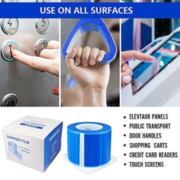 Barrier Film Roll Tape Blue 4" x 6" 1200 Sheets for Dental, Tattoo and Makeup Microblading, with Dis...