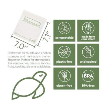 Compostable Food Storage Bags Eco-Friendly 100 Pack