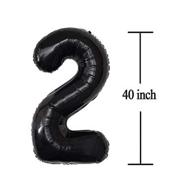Jonhamwelbor Jumbo Black 25 Number Balloons | 25th Birthday & Anniversary Decorations