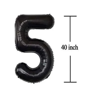 Jonhamwelbor Jumbo Black 25 Number Balloons for Parties