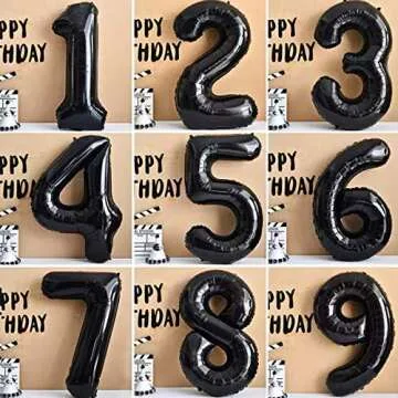 Jonhamwelbor Jumbo Black 25 Number Balloons for Parties