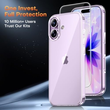 TAURI for iPhone 17 Case, Anti-Yellowing with Screen Protector, Military-Grade Protection Shockproof...