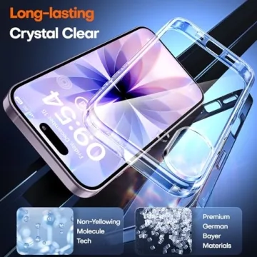 TAURI for iPhone 17 Case, Anti-Yellowing with Screen Protector, Military-Grade Protection Shockproof Slim Phone Case for iPhone 17, Clear