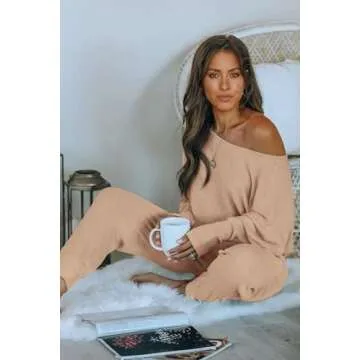 PRETTYGARDEN Women's Comfy 2 Piece Ribbed Tracksuit