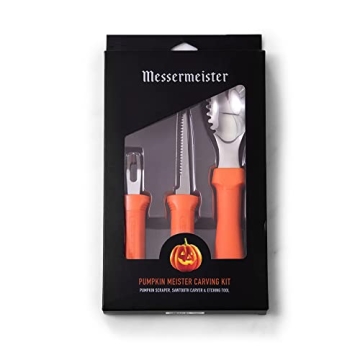 Messermeister 3-Piece Pumpkin Carving Set - Scraper, Sawtooth Carver & Etching Tool