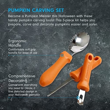 Messermeister Pumpkin Carving Set - 3 Tools for Creative Fun