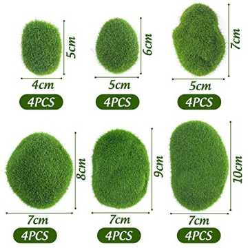 BigOtters 24 PCS Artificial Moss Rocks for Crafts and Decor