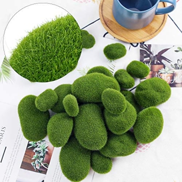 BigOtters 24 PCS Artificial Moss Rocks for Crafts and Decor