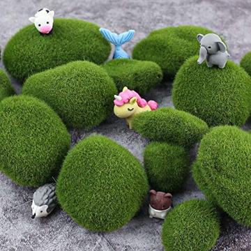 BigOtters 24 PCS Artificial Moss Rocks for Crafts and Decor