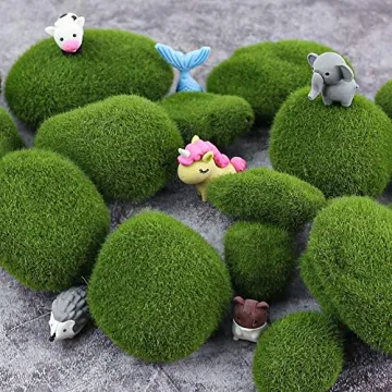 BigOtters 24 PCS Artificial Moss Rocks for Crafts and Decor