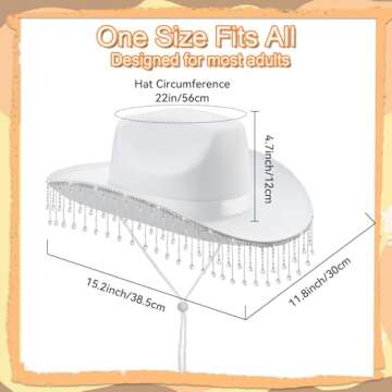 quescu Bridal Cowboy Hat and Veil Bachelorette Party,White Cowgirl Hat Wedding Bridal Shower Decorat...