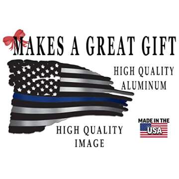 Thin Blue Line USA Decor Metal Sign for Police Officers