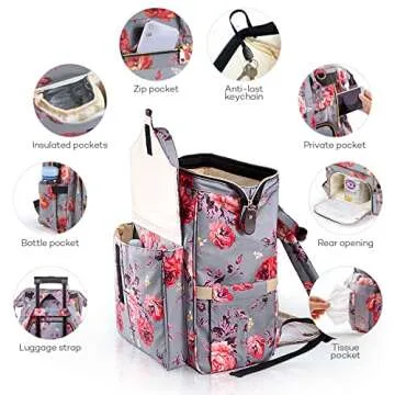Chic Kaome Diaper Bag Backpack for Stylish Parents