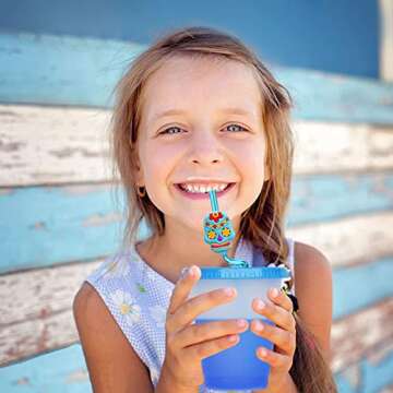 24 Cinco De Mayo Fiesta Party Favors Drinking Straws with Cleaning Brushes