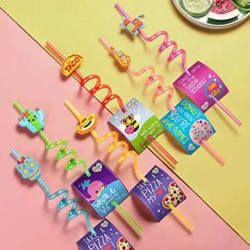 Colorful 24 Cinco De Mayo Fiesta Drinking Straws