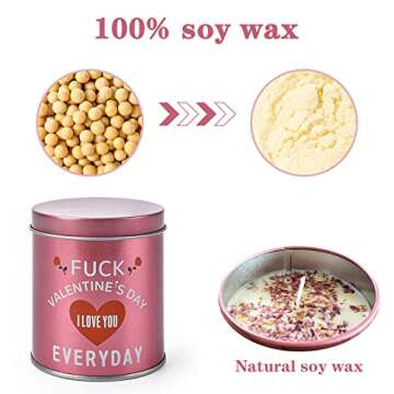 Valentines Day Gifts for Her, Funny Romantic Naughty Gifts for Her Tin Soy Candles Stress Relief Unique Gifts Ideas for Girlfriend Wife Women, 9oz Scented Candles