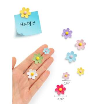 Mymazn Fridge Magnets Cute Refrigerator Magnets Colorful Decorative Magnets Funny 3D Flower Magnets ...