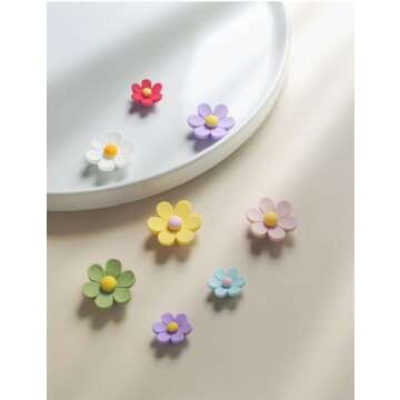 Mymazn Fridge Magnets Cute Refrigerator Magnets Colorful Decorative Magnets Funny 3D Flower Magnets for Office Kitchen Locker 14PCS (7 Small+7 Large)