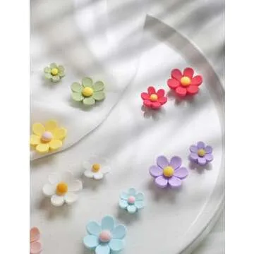 Mymazn Fridge Magnets Cute Refrigerator Magnets Colorful Decorative Magnets Funny 3D Flower Magnets for Office Kitchen Locker 14PCS (7 Small+7 Large)
