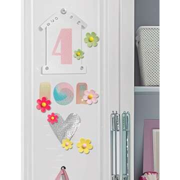 Mymazn Fridge Magnets Cute Refrigerator Magnets Colorful Decorative Magnets Funny 3D Flower Magnets for Office Kitchen Locker 14PCS (7 Small+7 Large)