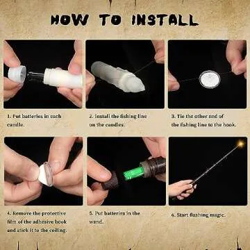 GEDSTMDRK Halloween Decorations Indoor & Outdoor, Floating Candles with Wand Remote - Witch Decor Flameless Hanging LED Candles for Room Home Bedroom Christmas Birthday Party,