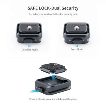 PGYTECH Quick Release Plate +Adapter w/Arcac-Swiss Interface Camera Quick Release Plate Mount for Sony/Nikon/Fuji/DJI Quick Setup Mount w/ 1/4" to 3/8" Screw Thread Gimbles Sliders Tripods Adapter
