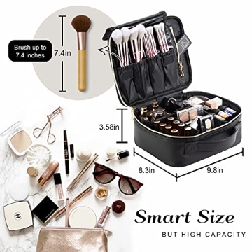 Stagiant Travel Makeup Bag - Large Quilted Cosmetic Organizer
