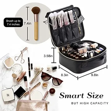 Stagiant Travel Makeup Bag - Large Quilted Cosmetic Organizer