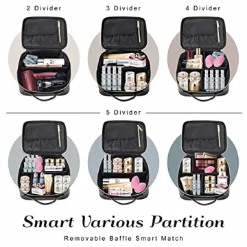 Stagiant Travel Makeup Bag - Large Quilted Cosmetic Organizer