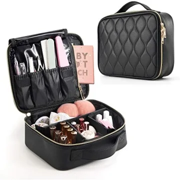 Stagiant Travel Makeup Bag - Large Quilted Cosmetic Organizer