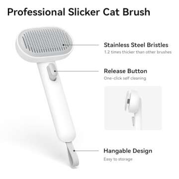 aumuca Cat Brush for Shedding, Cat Brushes for Indoor Cats, Cat Brush for Long or Short Haired Cats,...