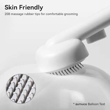 aumuca Cat Brush for Shedding, Cat Brushes for Indoor Cats, Cat Brush for Long or Short Haired Cats, Cat Hair Brush Cat Grooming Deshedding Brush for Dog Kitten Rabbit Massage Removes Loose Fur, White