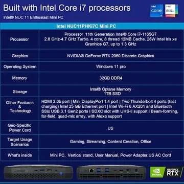 Compact Intel NUC 11 Gaming PC with i7, 32GB RAM