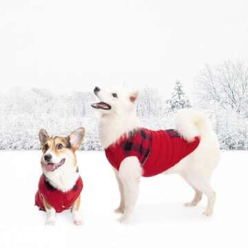 Reversible Dog Winter Clothes - Polar Fleece Dog Jacket, Pet Cold Weather Coats Windproof for Small ...