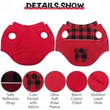 Reversible Polar Fleece Dog Jacket for Winter Warmth