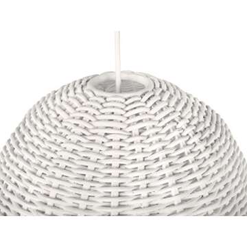 KOUBOO 1050071 Wicker Bell Pendant Lamp, White