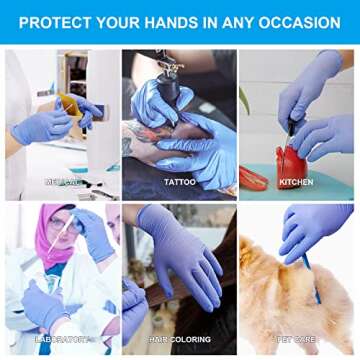 FINITEX Nitrile Disposable Medical Exam Gloves - Ice Blue 3.2 mil Powder-free Latex-Free Gloves 1000 PCS Examination Home Cleaning Food Gloves (Medium)