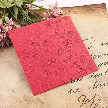 4Pcs Starfish Rose Flower Plastic Embossing Folder DIY Craft Template Molds Stamp Stencils Scrapbook Paper Cards Photo Album Making Tool Embossing Folders Handmade Art Craft Supplies Decorating Mold